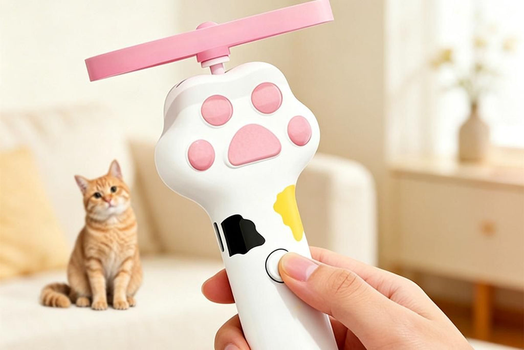 Cat Toy Disc Launcher Cat Fetch Toy Cat Disc Launcher with Lights-White