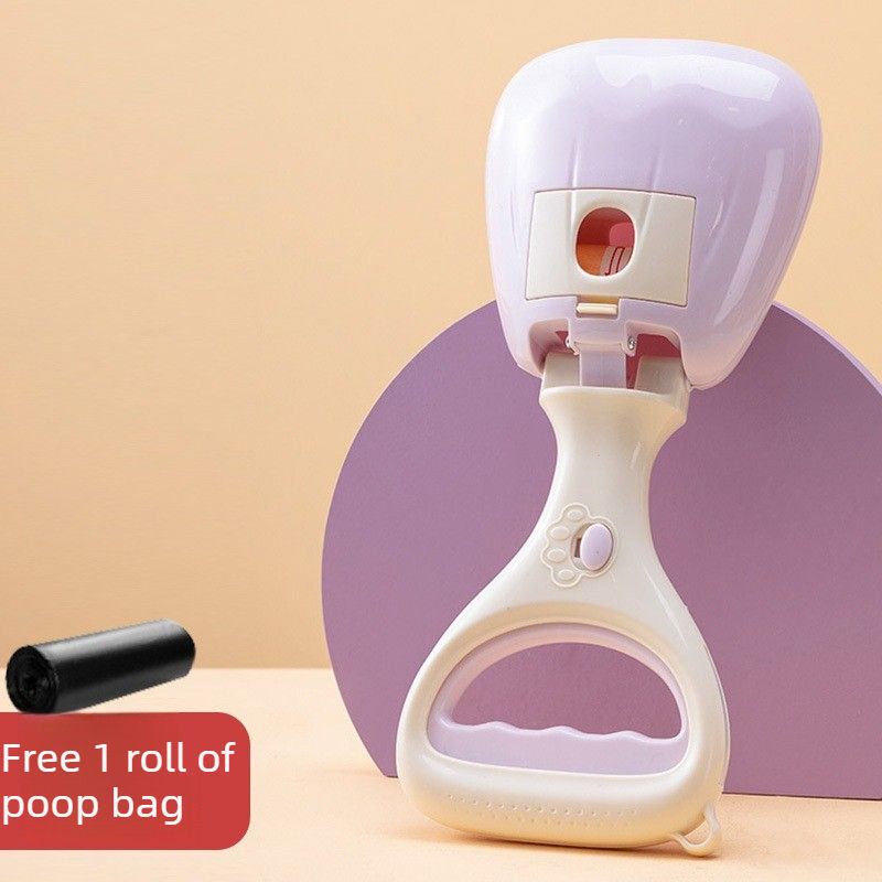 Portable Dog Poop Pickup Tool for Outdoor Walks-purple