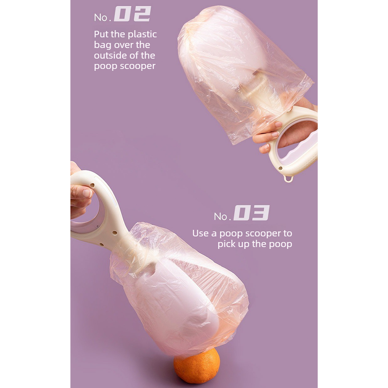 Portable Dog Poop Pickup Tool for Outdoor Walks-purple