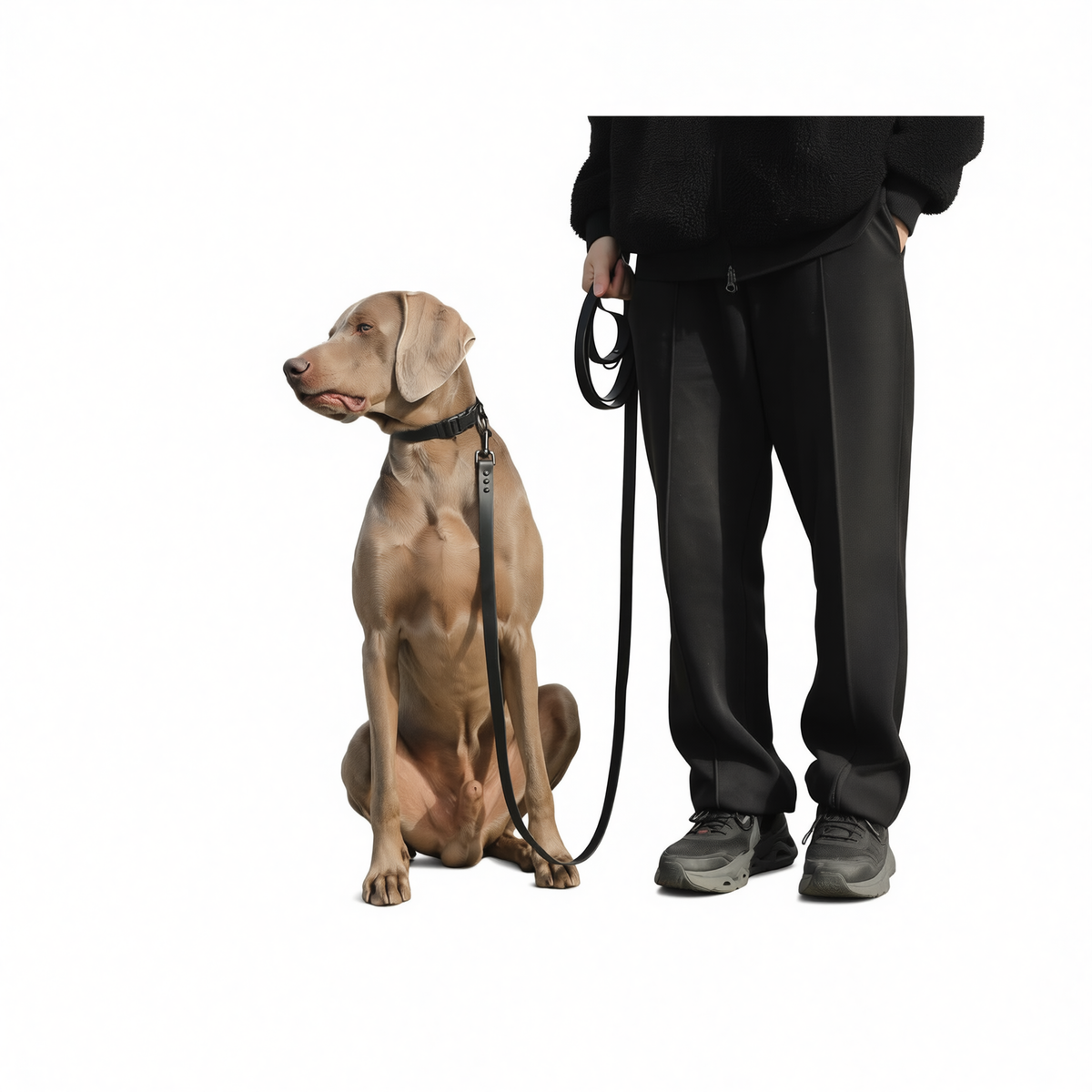 Pet Leash Roommate PVC Waterproof Dog Training Rope black 1.8m*2.0cm