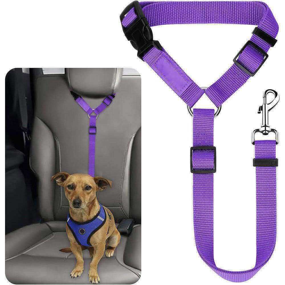 Li hang Pet Car Seat Belt Dog Harness Safety Rope Blue