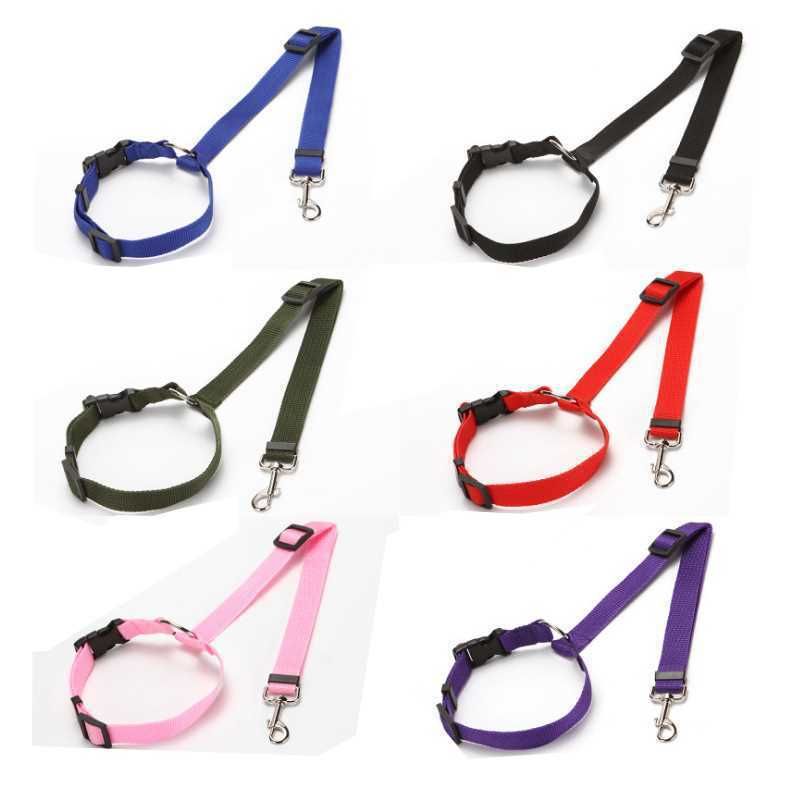 Li hang Pet Car Seat Belt Dog Harness Safety Rope Blue