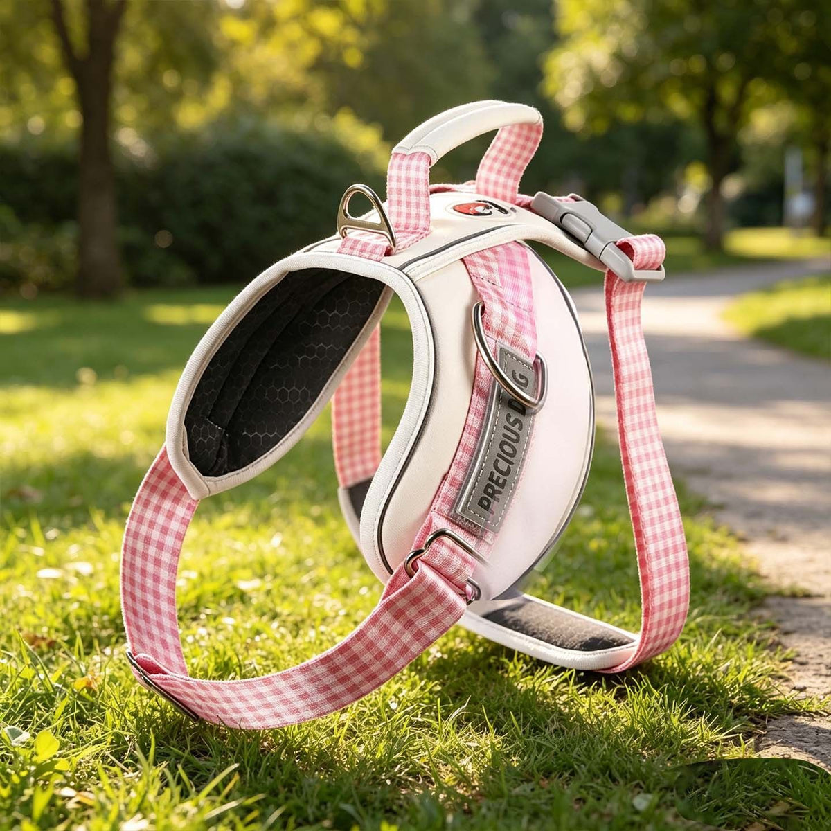Synergy Plaid Dog Harness Vest Polyester XL19 Pink m