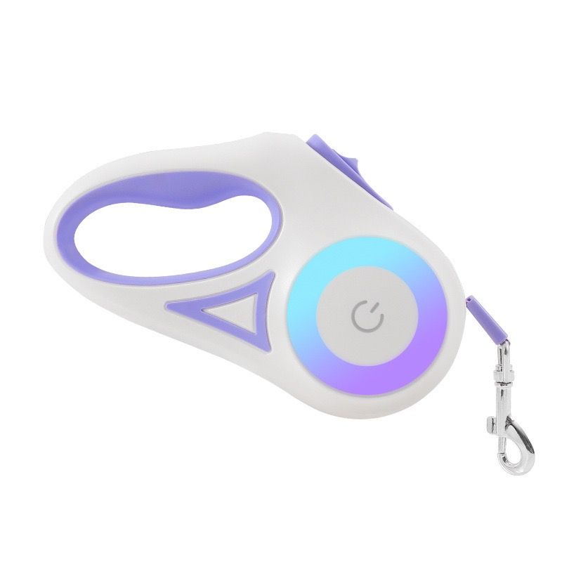 Illuminated Retractable Dog Leash with Touch-Control Brake, RGB Light & Anti-Slip Handle – Orange, 5M (16.4ft)