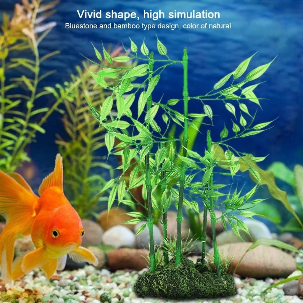 Aquarium Simulation Bamboo Decor Fish Tank Background Decoration