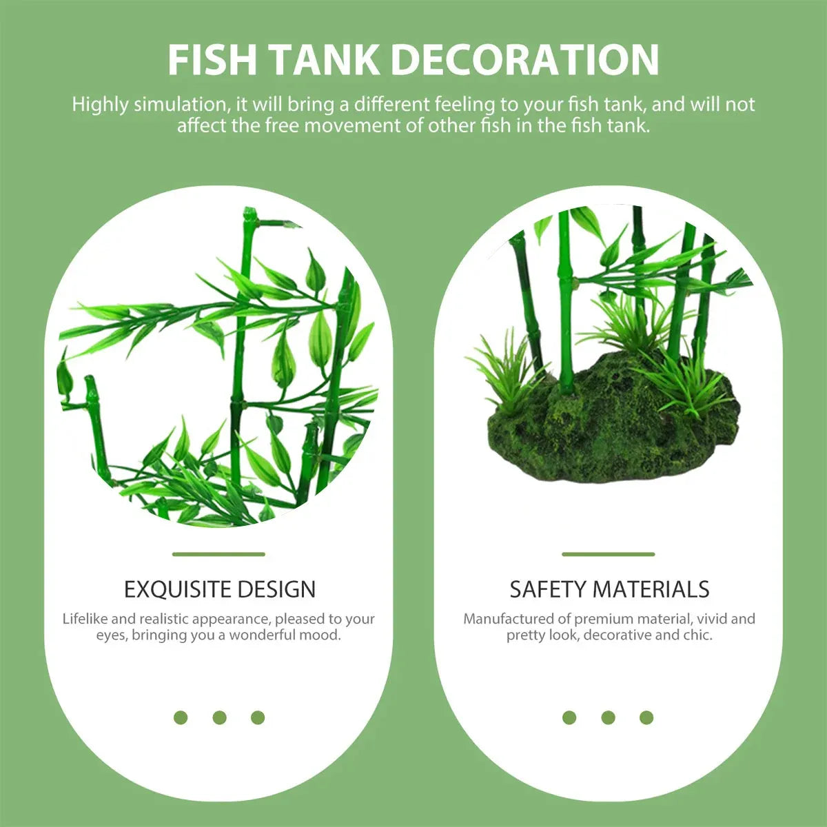 Aquarium Simulation Bamboo Decor Fish Tank Background Decoration