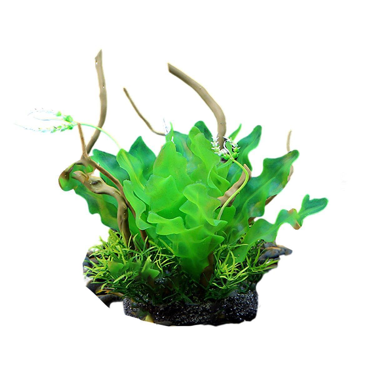 Aquarium Landscaping Decoration Artificial Wood and Plants Fish Tank Ornament - CM1902-Green