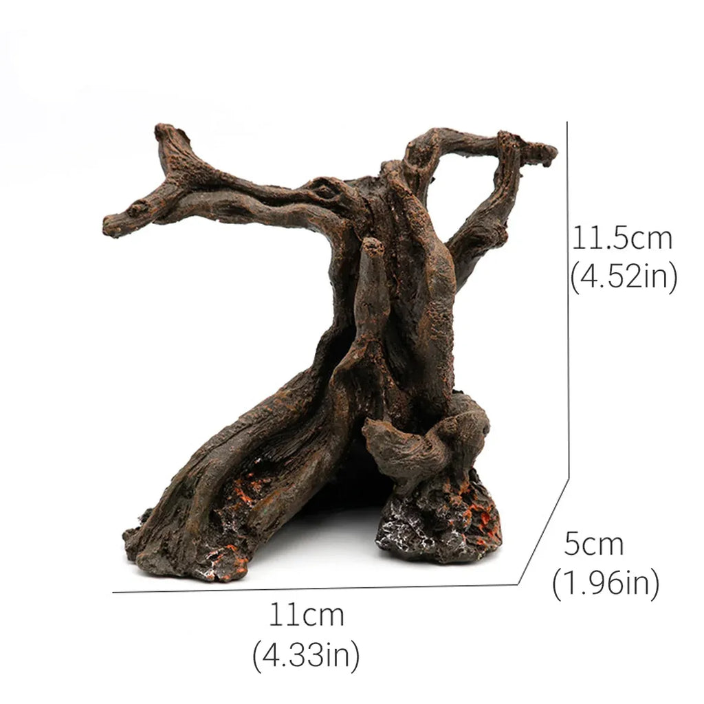 Aquarium Decor Artificial Resin Driftwood Craft Realistic Fish Tank Ornament