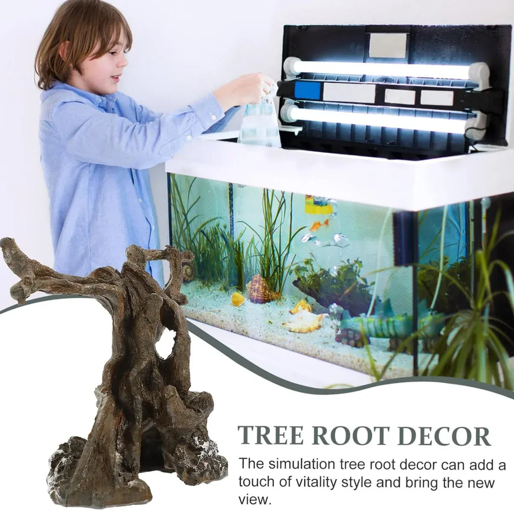 Aquarium Decor Artificial Resin Driftwood Craft Realistic Fish Tank Ornament