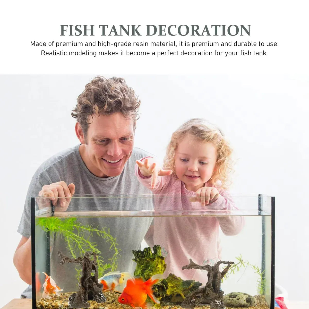 Aquarium Decor Artificial Resin Driftwood Craft Realistic Fish Tank Ornament