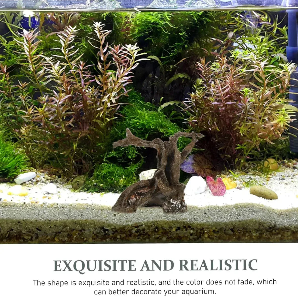 Aquarium Decor Artificial Resin Driftwood Craft Realistic Fish Tank Ornament