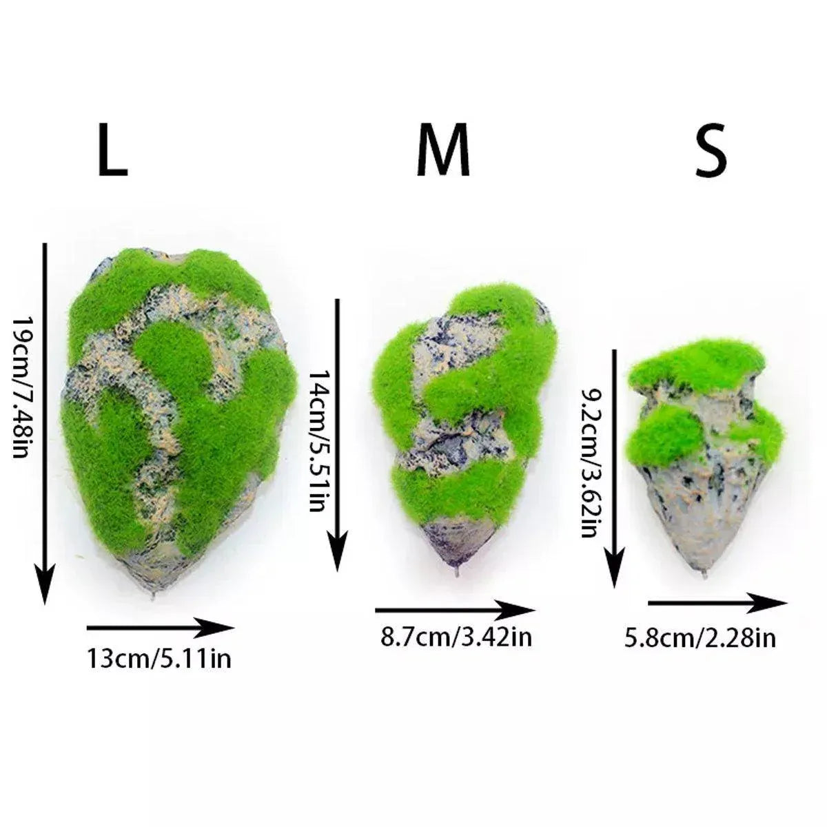 Artificial Floating Stone Pumice with Moss Aquarium Decoration Aquatic Landscape - L