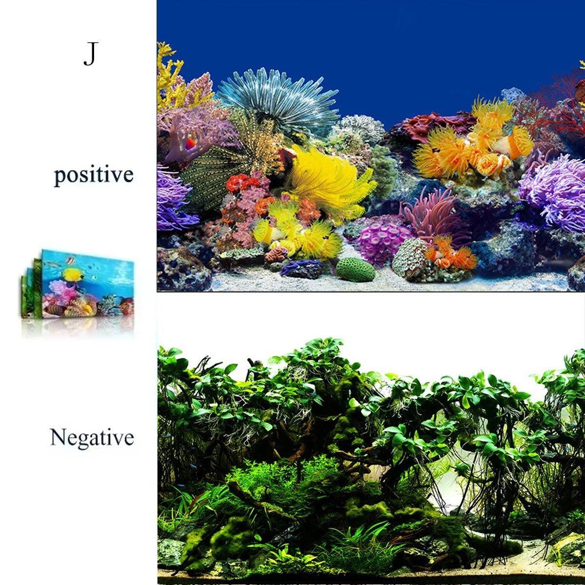 Aquarium Background Fish Tank Wallpaper Double Sided Decoration Sticker Paper - A-50cmx102cm