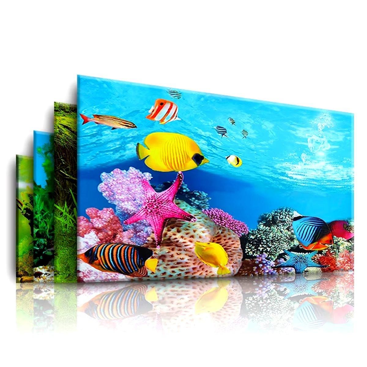 Aquarium Background Fish Tank Wallpaper Double Sided Decoration Sticker Paper - A-50cmx102cm