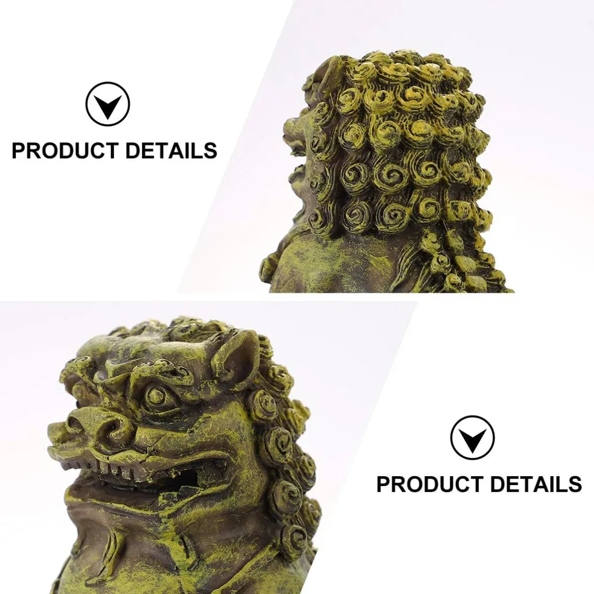 Resin Guardian Lion Statue Ornament Aquarium Decor Fish Tank Desktop Display
