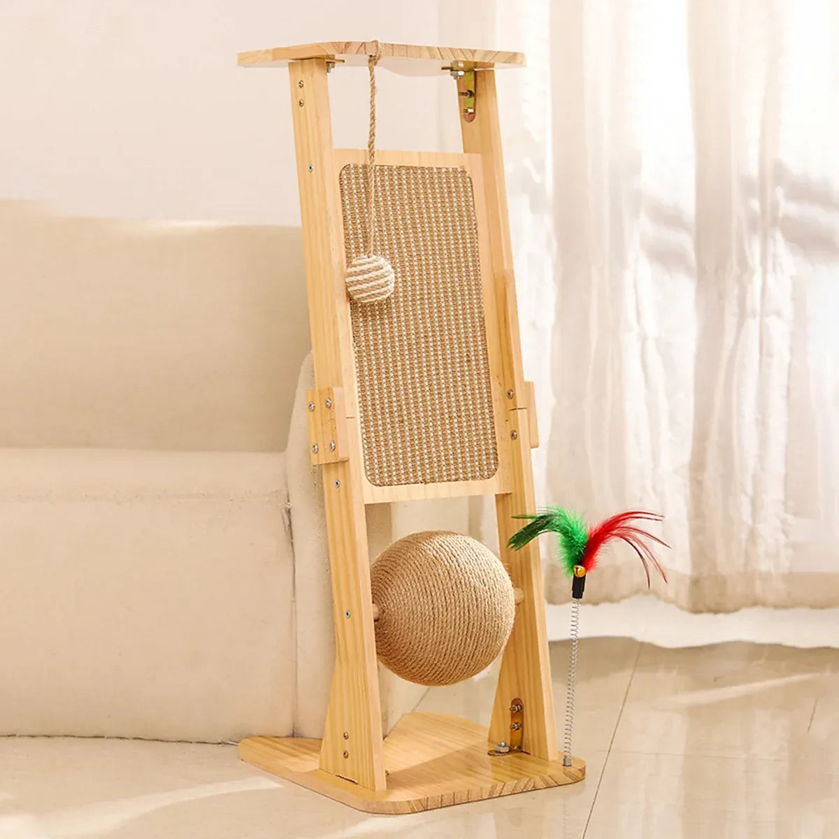 Cat Scratch Board Upright Claw Grinding Post Corner Scratching Column For Indoor
