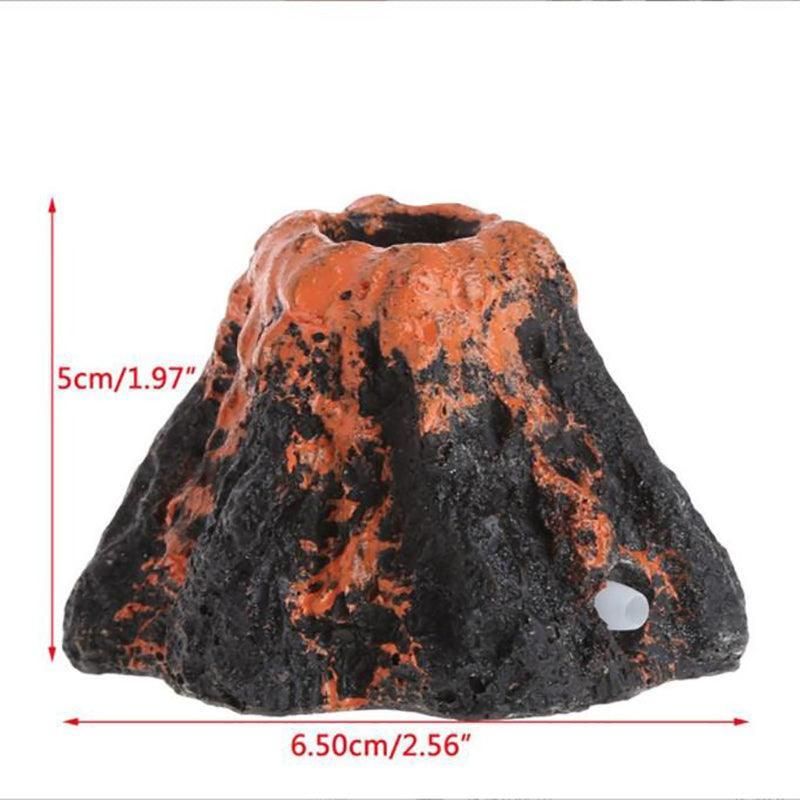 Aquarium Ornament Decoration Fish Tank Air Bubble Stone Volcano Shape Rockery