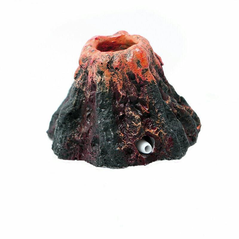 Aquarium Ornament Decoration Fish Tank Air Bubble Stone Volcano Shape Rockery