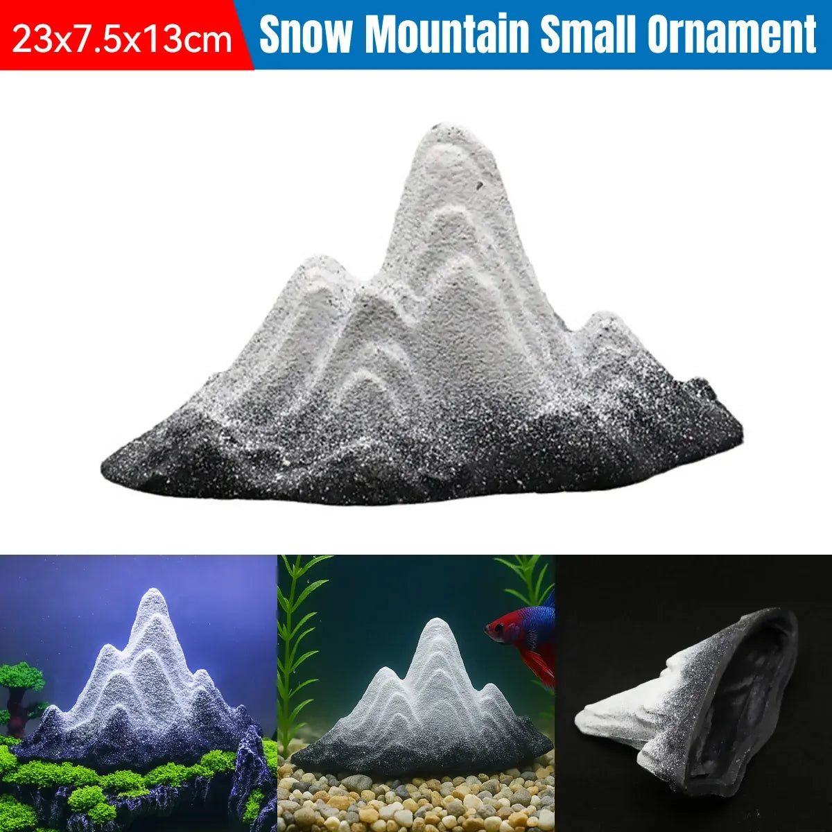 Snow Mountain Small Ornament Aquarium Decor Resin for Fish Tank Terrarium DIY