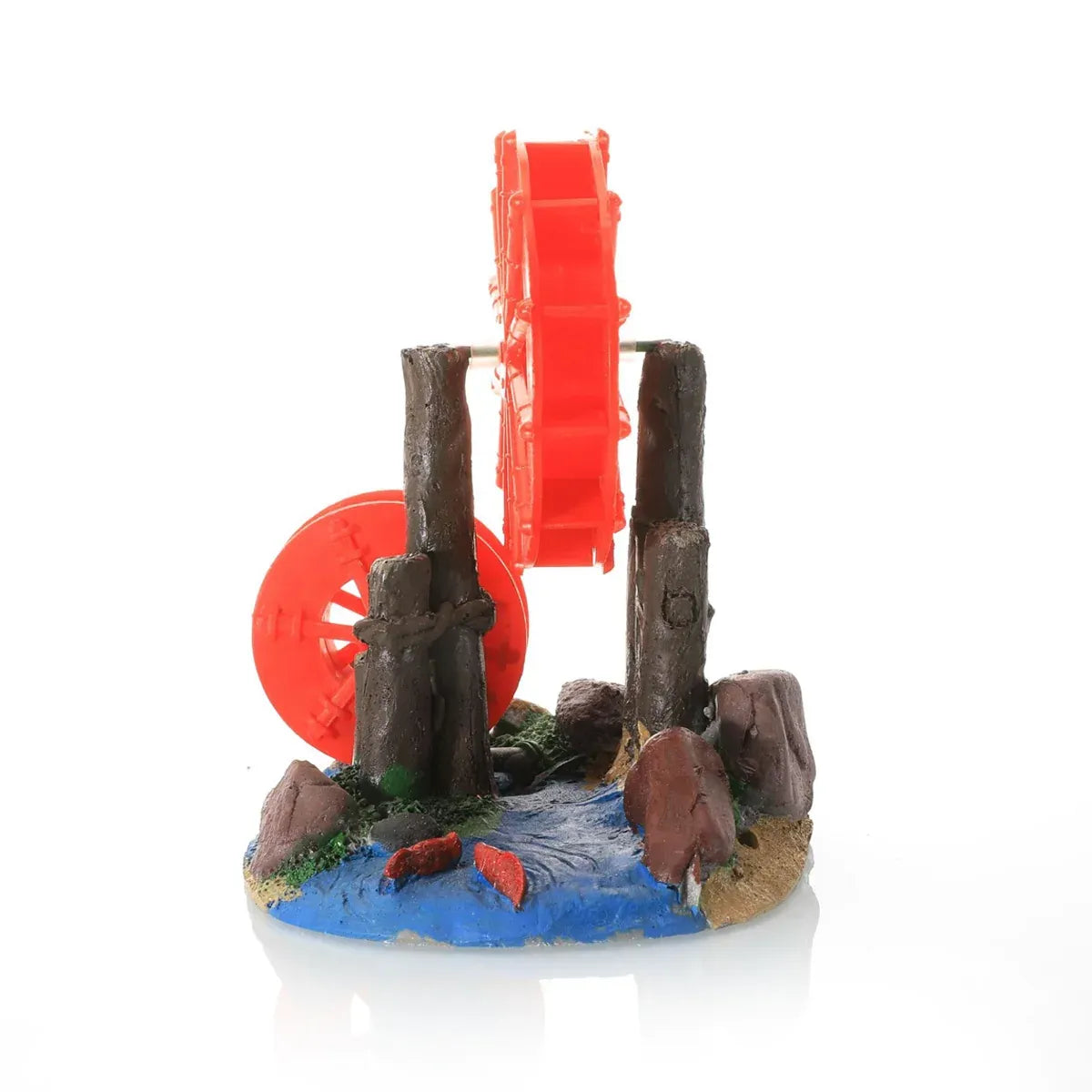 Resin Aquarium Windmill Ornament with Spinning Wheel for Fish Tank