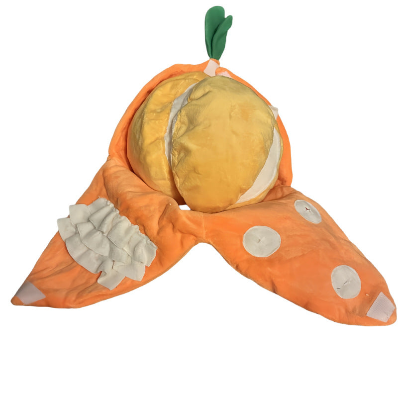 Plush Orange Squeaky Dog Toy - Interactive Fruit Chew Toy for Small Dogs & Puppies