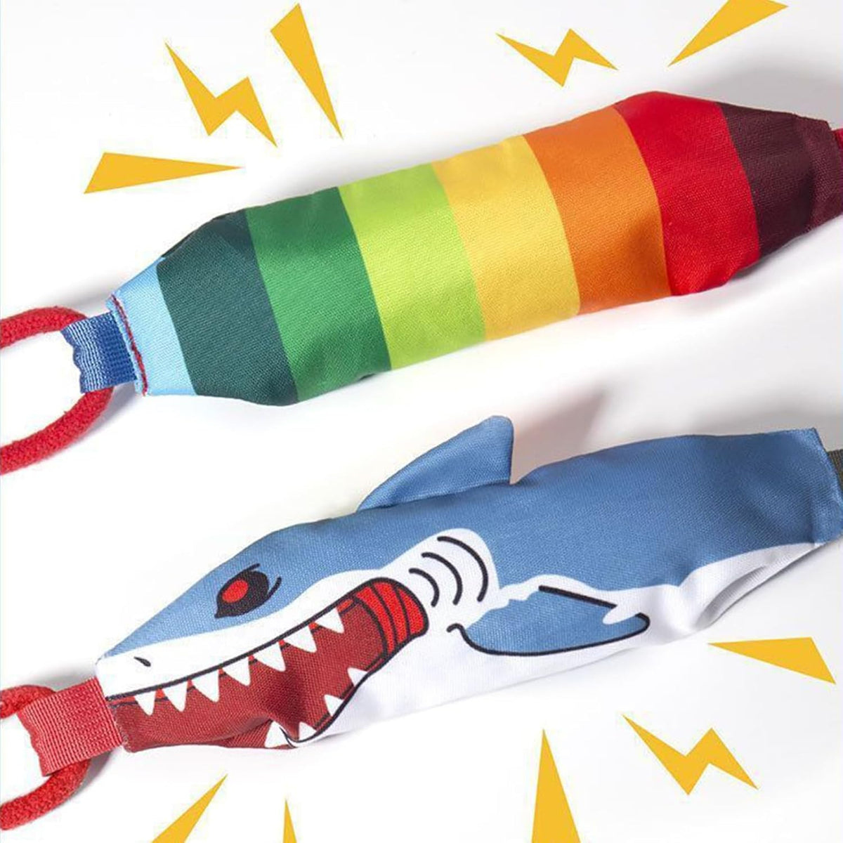 Shark-shaped Tug-of-War Dog Toy with Suction Cup & Chew Rope Knot - Interactive Squeaky Molar Toy for Puppies & Small Dogs