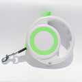 Green-White Heavy Duty Retractable Dog Leash – Ergonomic Wide Handle, Automatic Tangle-Free Extending Lead, Carbon Fiber Texture