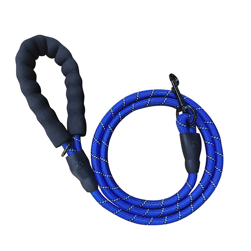 Dark Blue 1.5m Heavy Duty Reflective Dog Leash | Soft Padded Handle | Thickened 1.3cm Climbing Rope Lead for Medium to Large Dogs