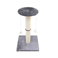 Grey Cat Climbing Frame with Sisal Scratching Post, Resting Platform & Hanging Pom-Pom Toys – Floor Standing Cat Tree for Indoor Cats