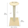 Beige Cat Climbing Frame with Sisal Scratching Post, Resting Platform & Hanging Pom-Pom Toys – Floor Standing Cat Tree for Indoor Cats