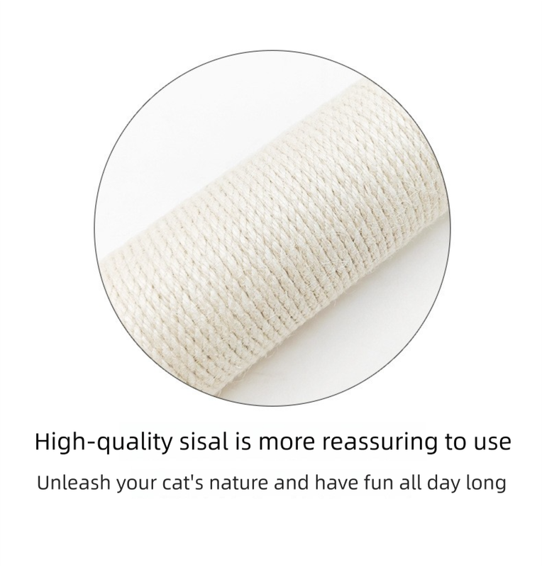 Beige Cat Climbing Frame with Sisal Scratching Post, Resting Platform & Hanging Pom-Pom Toys – Floor Standing Cat Tree for Indoor Cats