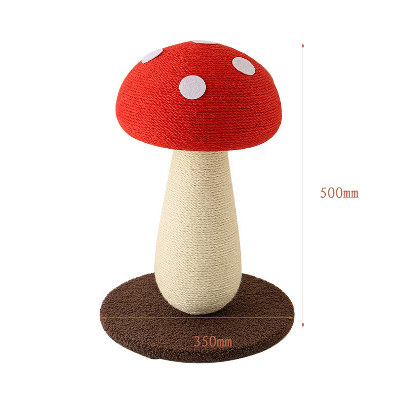 Red Mushroom Cat Tree with Sisal Scratching Post – Large Vertical Cat Climber with Hanging Toys, Indoor Cat Furniture, 500 x 350mm