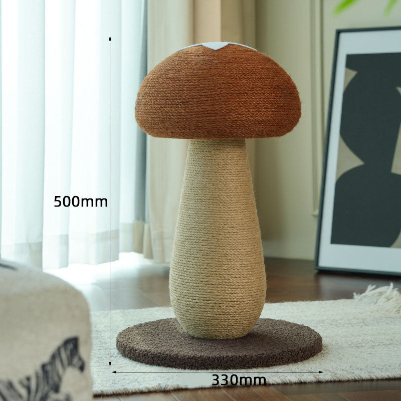 Brown Mushroom Cat Tree with Sisal Scratching Post – Large Vertical Cat Climber with Hanging Toys, Indoor Cat Furniture, 500 x 330mm