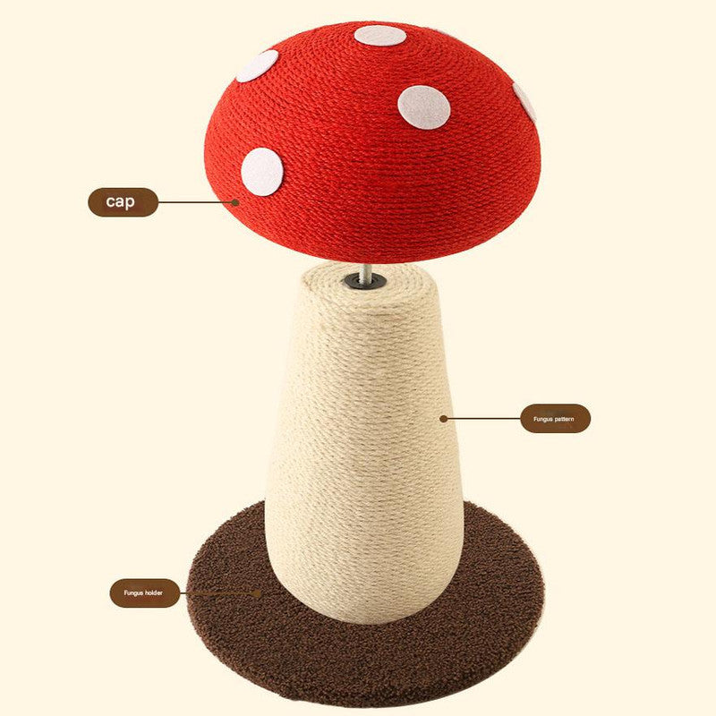 Brown Mushroom Cat Tree with Sisal Scratching Post – Large Vertical Cat Climber with Hanging Toys, Indoor Cat Furniture, 500 x 330mm