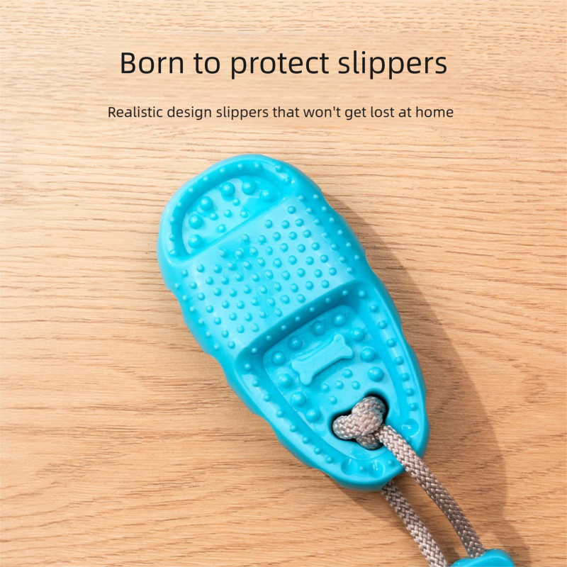 Blue Slipper-Style Dog Chew Toy with Suction Cup – Durable Chew-Resistant Teether for Mental Stimulation & Independent Play