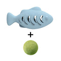 2-Piece Blue Fish-Shaped Silicone Cat Toy with Catnip – Interactive Dental Care & Hairball Relief, BPA-Free Food-Grade