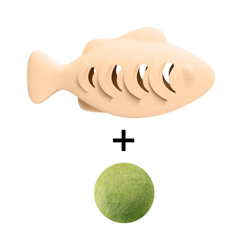 2-Piece Fish-Shaped Silicone Cat Toy with Catnip – Interactive Dental Care & Hairball Relief, BPA-Free Food-Grade
