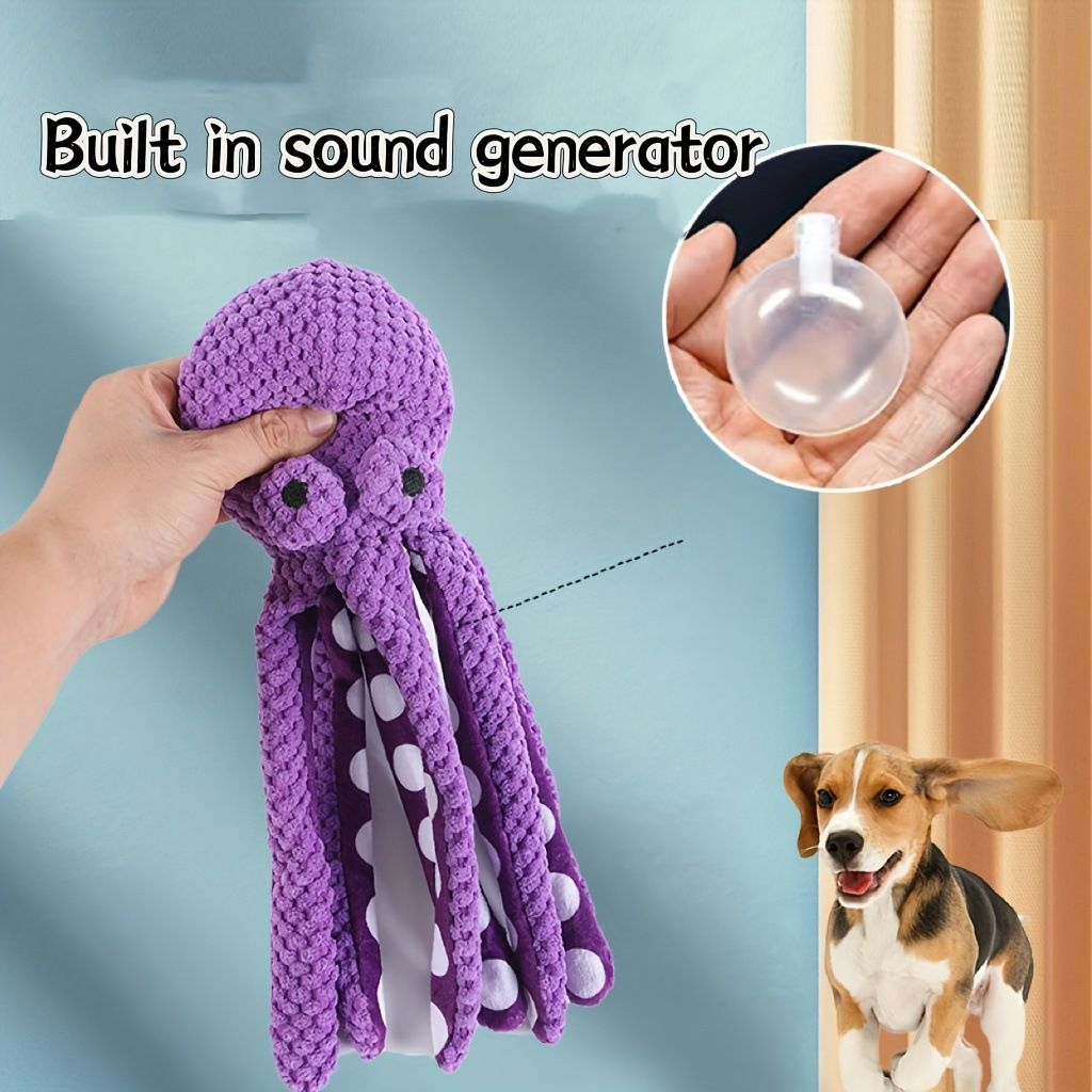 2-Pack Green Plush Octopus Dog Toys with Squeaker – Interactive Chew Toy, Durable Teeth-Cleaning & Boredom Relief, 35cm