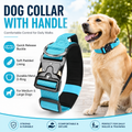 Blue Tactical Dog Collar – Padded Nylon, Quick Release Metal Buckle, Control Handle & D-Ring – M