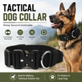 Black Tactical Dog Collar – Padded Nylon, Quick Release Metal Buckle, Control Handle & D-Ring – M