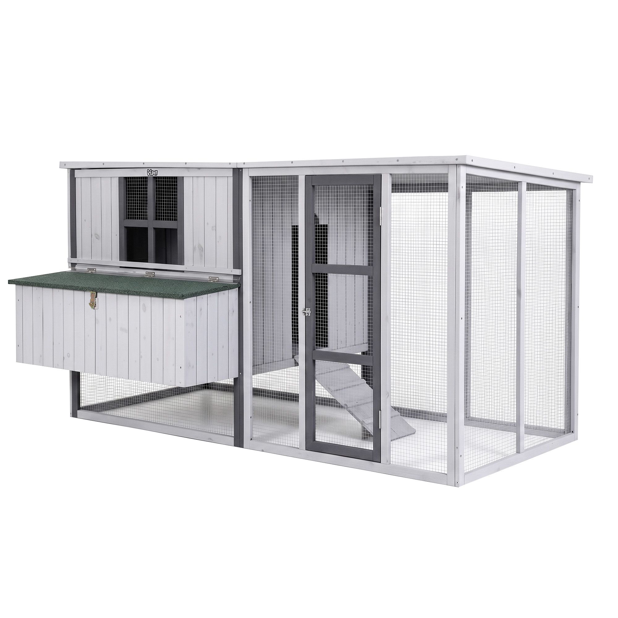 i.Pet Chicken Coop 219cm Rabbit Hutch Poultry Cage Outdoor Enclosure Wood - Image 3
