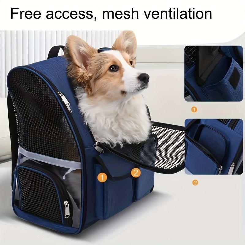 Dog Carrier Backpack Pet Transport Bag Travel Accessory For Dogs Dog Supplies - Gray - Size routine - Image 2