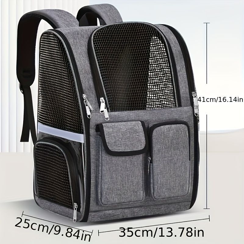 Dog Carrier Backpack Pet Transport Bag Travel Accessory For Dogs Dog Supplies - Gray - Size routine - Image 7