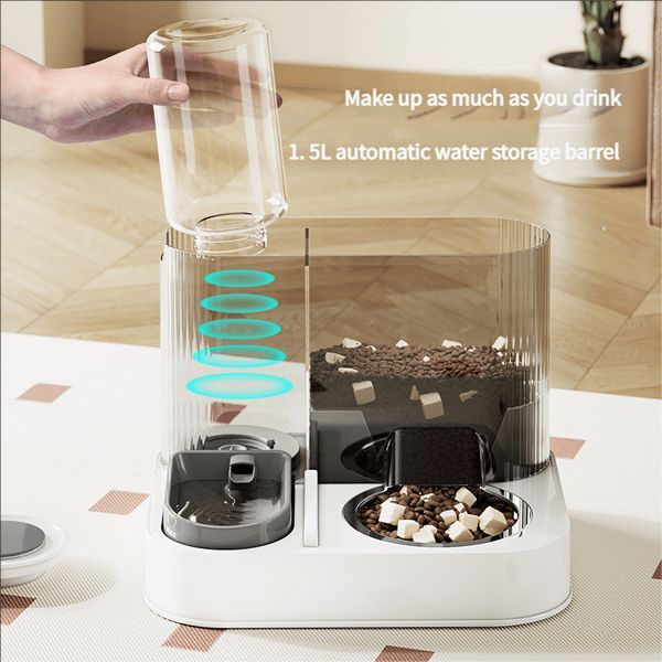 Gray Green Automatic Cat Feeder Cat Water Dispenser Cat Feeding Set Cat Supplies Cat Care - Image 5