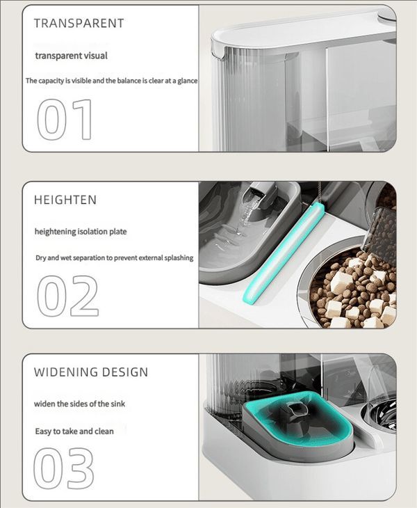 Gray Green Automatic Cat Feeder Cat Water Dispenser Cat Feeding Set Cat Supplies Cat Care - Image 6