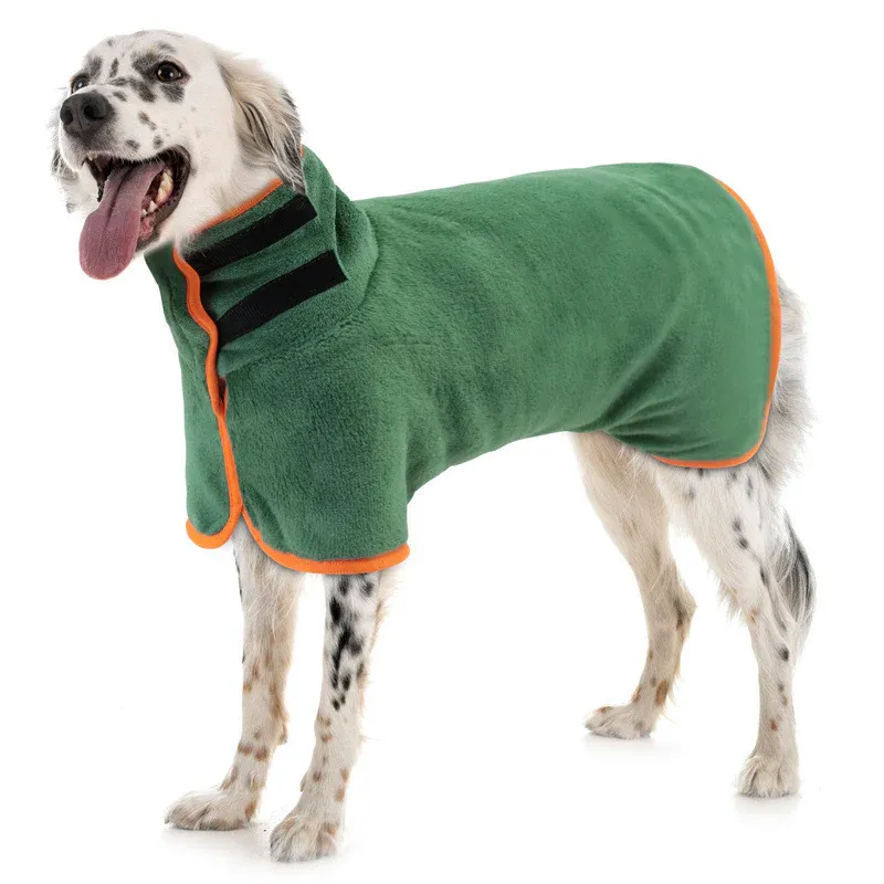 Dog Bathrobe Microfiber Absorbent Drying Coat, Brown, XS - Image 3