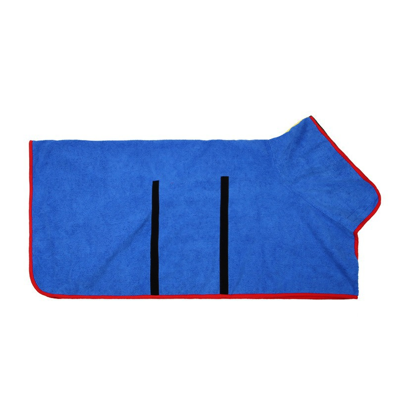 Dog Bathrobe Microfiber Absorbent Drying Coat, Blue, XL