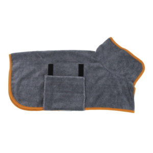 Dog Bathrobe Microfiber Absorbent Drying Coat, Grey, XS