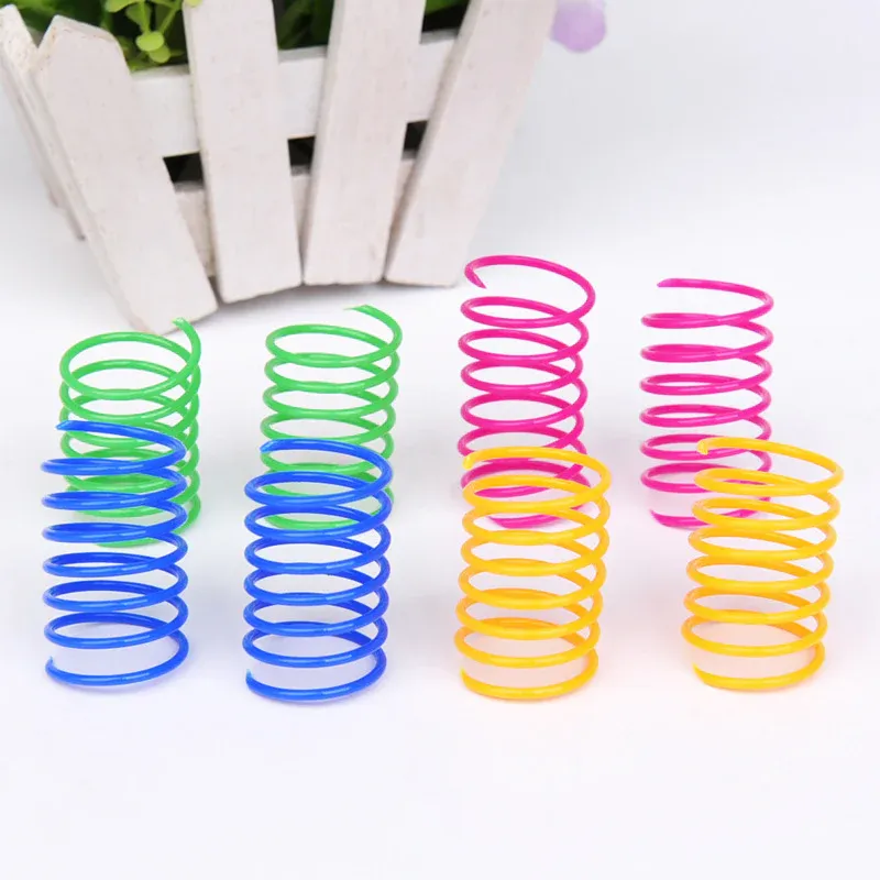 4 Pack Plastic Spring Cat Toy Interactive Play Ball - Image 2