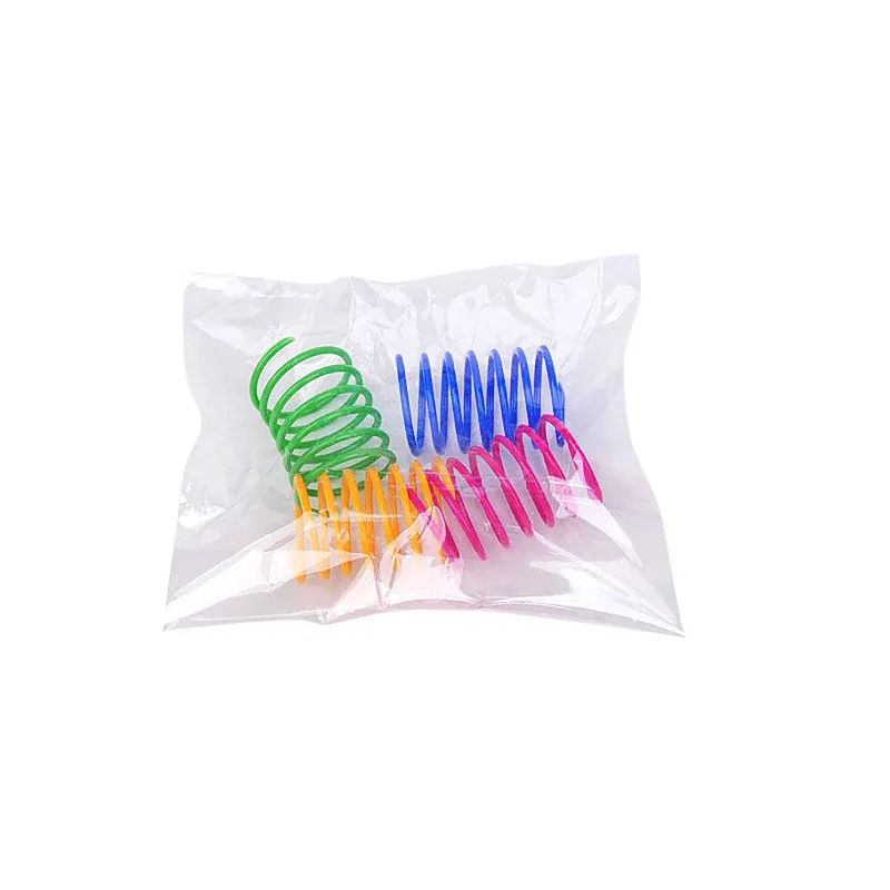 4 Pack Plastic Spring Cat Toy Interactive Play Ball - Image 3